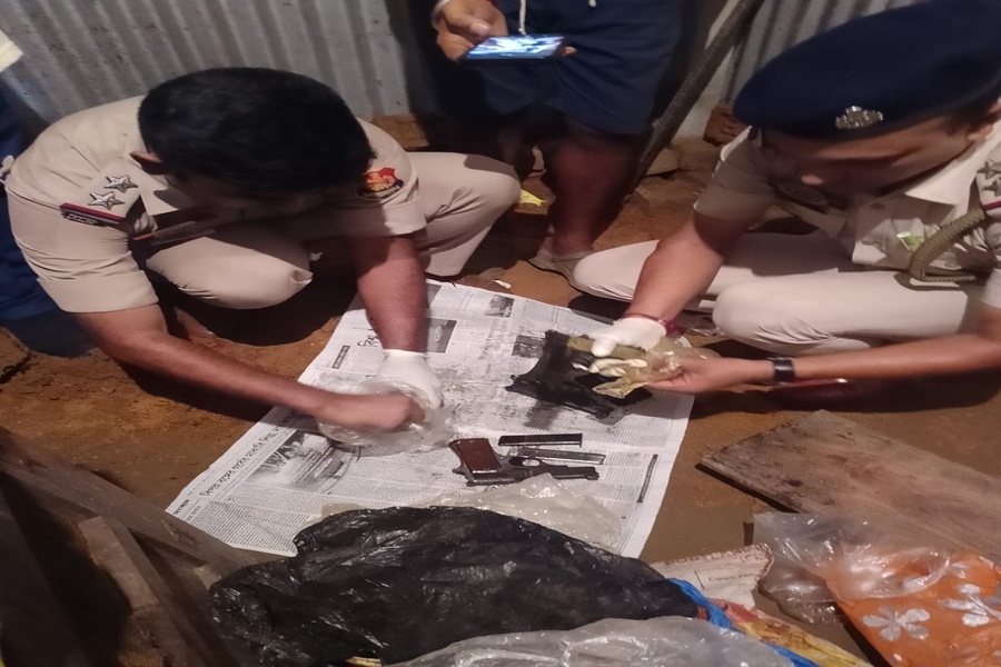 Tripura Police seized Pistols, Magazines Hidden Beneath Floor in Agartala