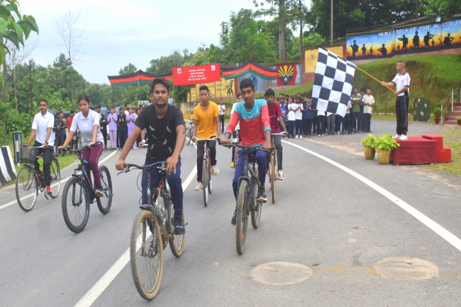 Assam Rifles Organises Cycle Rally in Tripura to Promote Fitness and Community Bonding