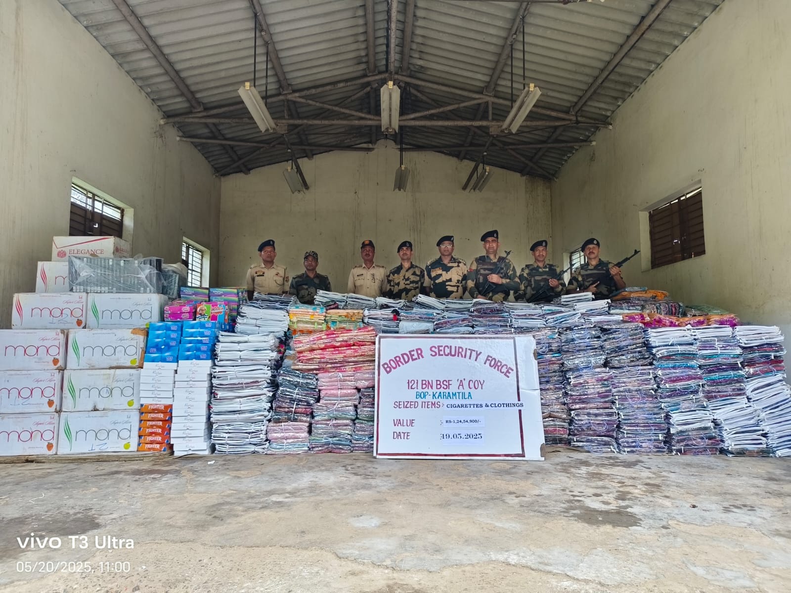 BSF seizes contraband, rescued cattle worth Rs 1 Crore in Tripura