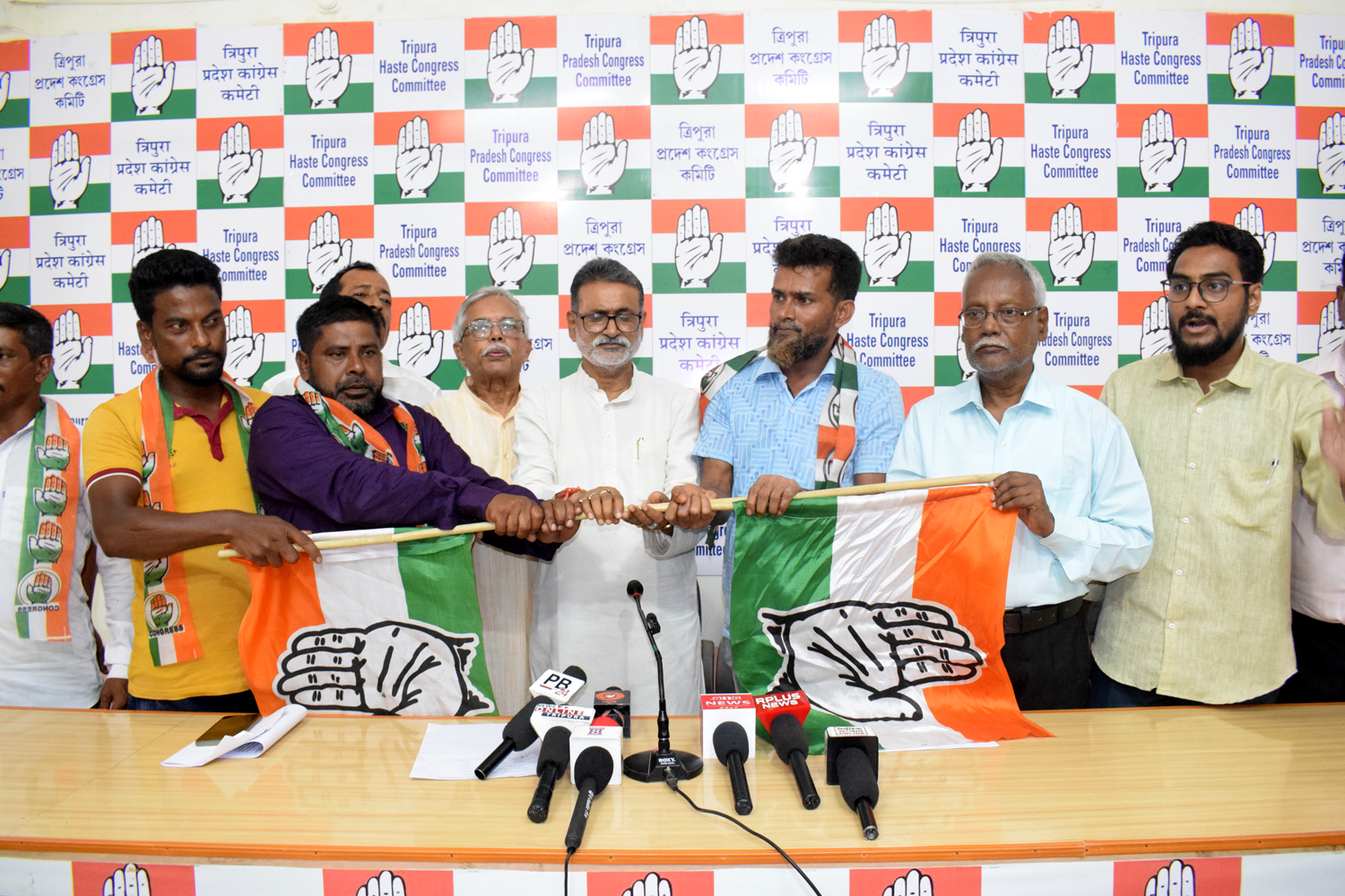 BJP, CPI(M) workers join Congress in protest against Corruption, vindictive politics: Tripura Cong Chief