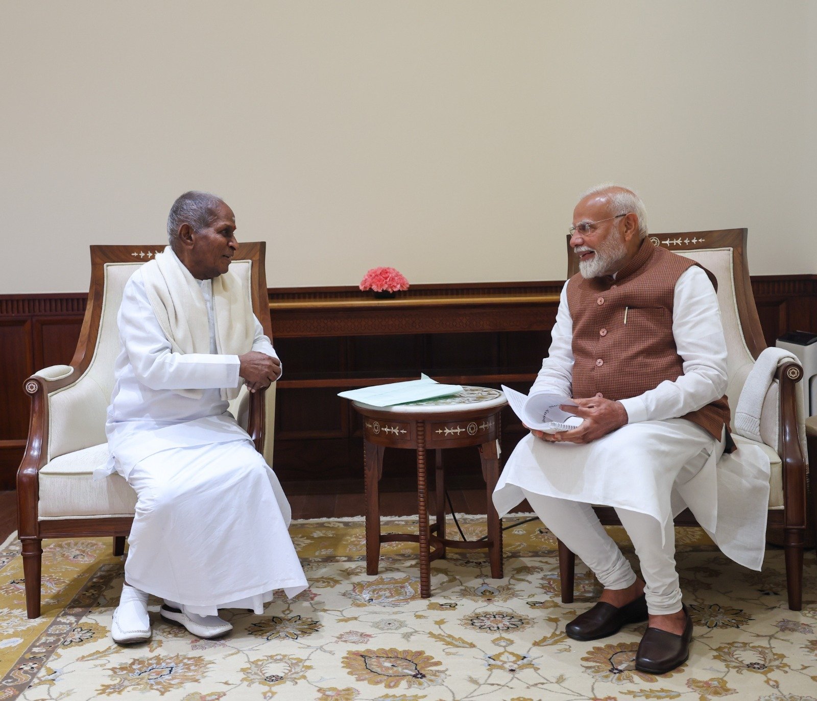 Rajya Sabha MP Thiru Ilaiyaraaja meets Prime Minister Modi