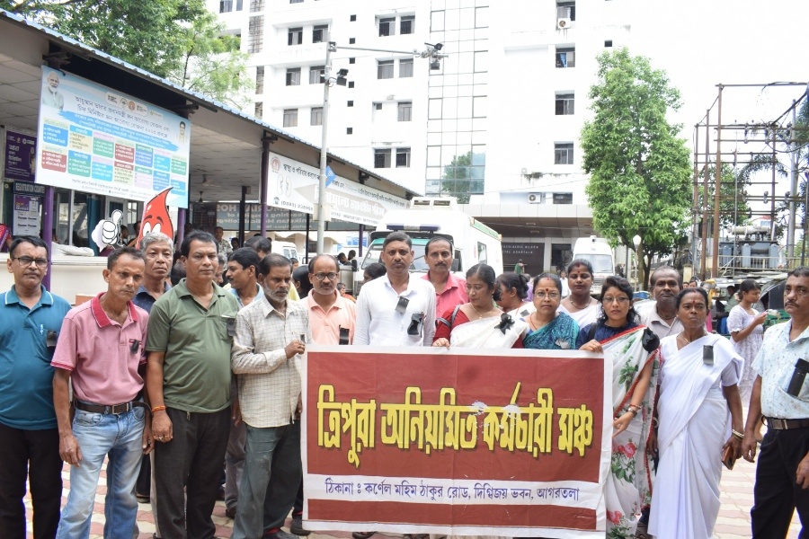 Irregular Employees Observe ‘Black Day’ Across Tripura, Demand Regularisation and Equal Pay