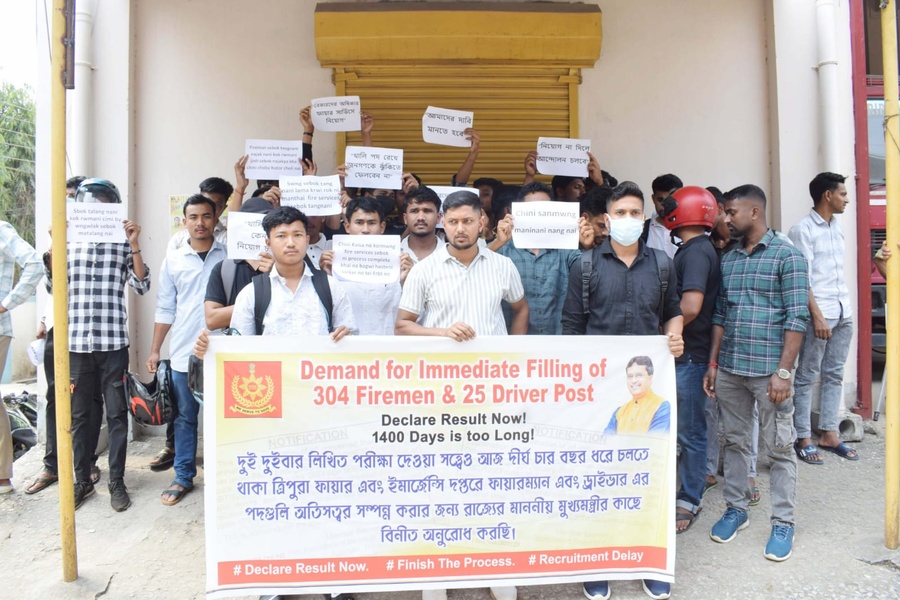 Job Aspirants Protest Over Delay in Firefighter and Driver Recruitment in Tripura