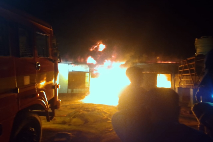 Massive Fire Engulfs Rubber Warehouse, Close to One Crore in Losses