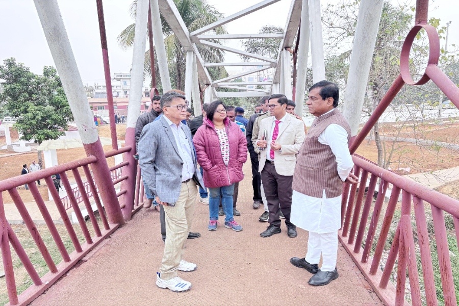 Agartala Mayor reviews riverfront development under Smart City project