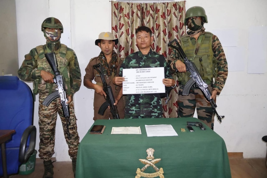 NSCN-K Cadre outfit Surrenders Before Assam Rifles in Khonsa