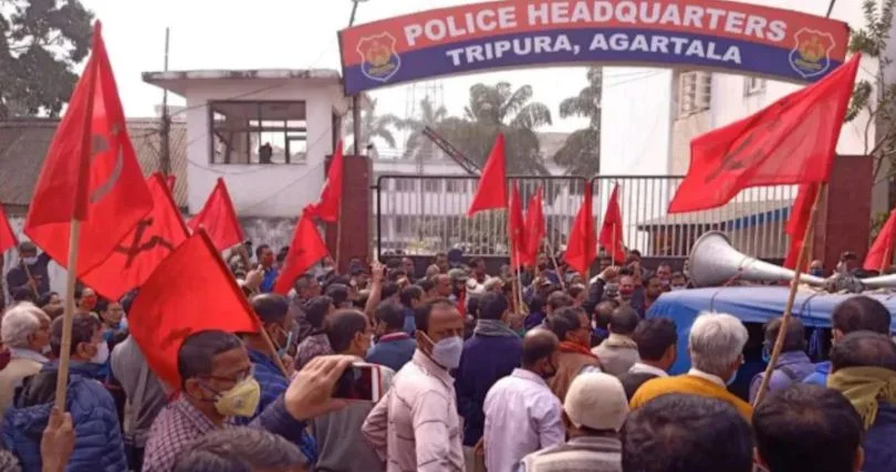 Shop owned by CPIM supporter vandalized despite police presence in Tripura village