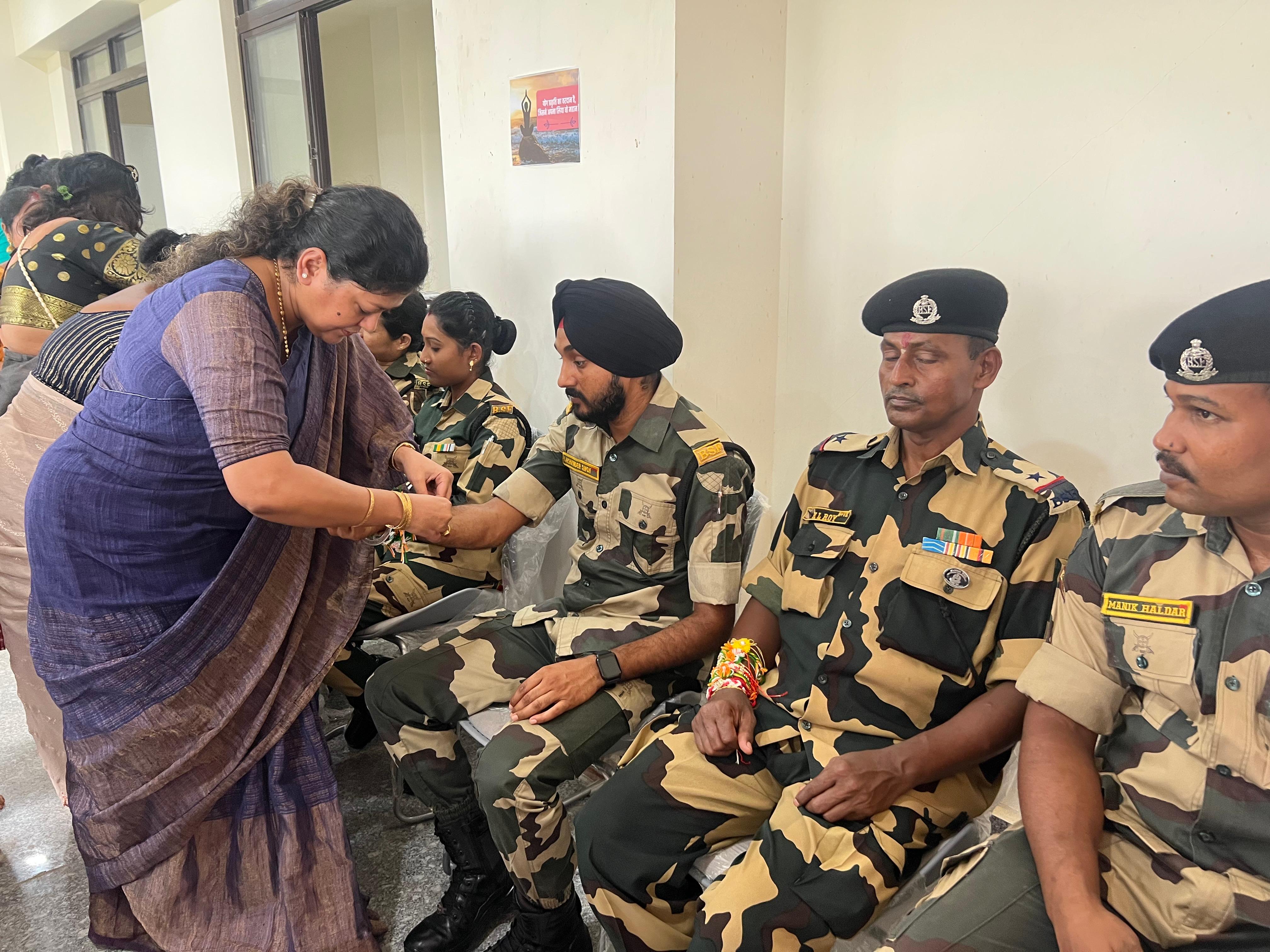 Tripura BJP Mahila Morcha celebrates rakhi bandhan with BSF jawans