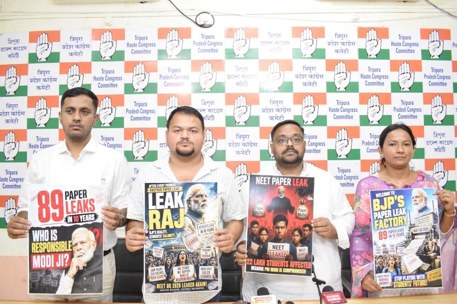 Tripura Youth Congress Criticises Centre Over Alleged NEET-UG 2026 Paper Leak