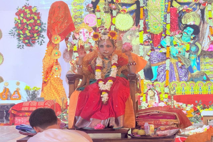 Kumari Puja Held at Dhaleswar Ramakrishna Mission on Maha Ashtami