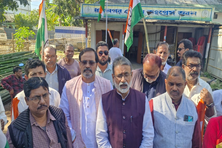Tripura Congress Holds Protest Rally in Dharmanagar Against Attack on Party Office